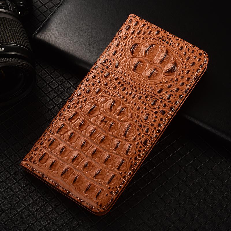 Crocodile Claw Genuine Leather Flip Case For Realme 13 14 14T 15 15T 16 Pro Plus 4G 5G Phone Cover Card Cases Fall prevention