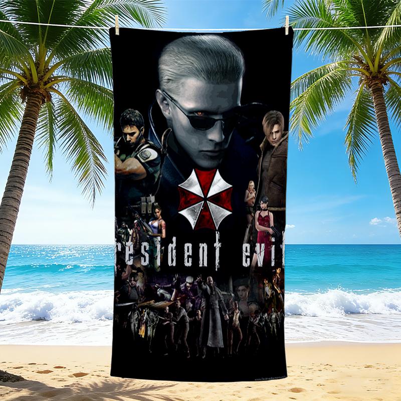 1Pc Resident Evil Umbrella Chronicles Beach Towel Quick Dry Multiuse For Beach Pool Gym Yoga Home Travel Christmas Halloween Xmas Gift L1462