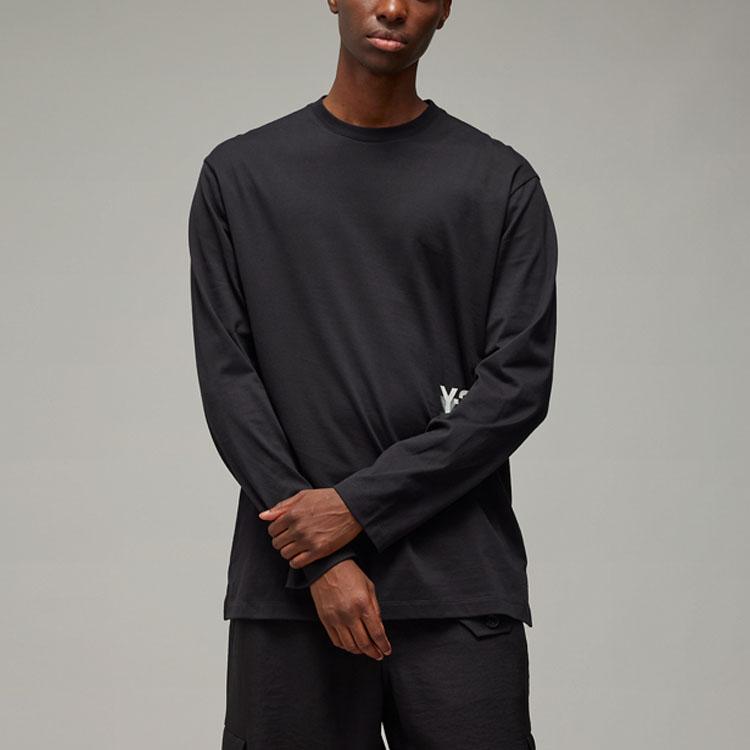 Y-3 Футболка Gfx Ls с логотипом и принтом, с круглым вырезом и длинными рукавами, унисекс, черный цвет IZ3122