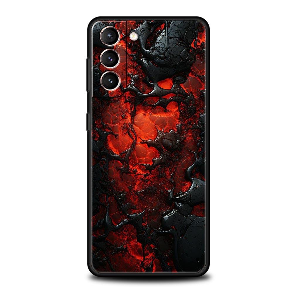 Черный красный волнистый арт чехол для телефона для Samsung Galaxy S26 S25 S24 S23 S22 S20 S21 FE Ultra S25 Edge Plus 5G Мягкий ТПУ чехол Fundas