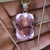 Natural Pendant Pink Topaz Emerald 925 Sterling Silver 98.40 Gems CERTIFIED My-409-k