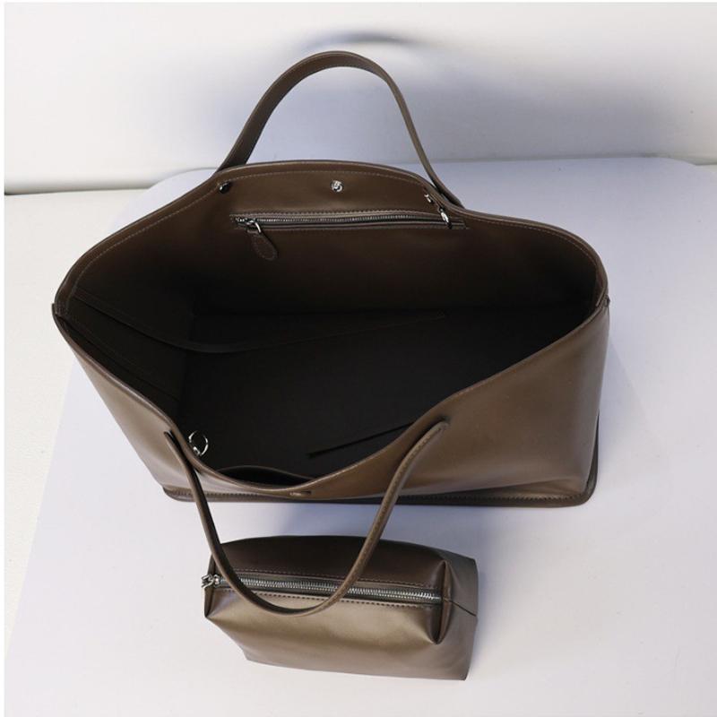 2026 New Genuine Cowhide Leather Tote Bag, Minimalist Elegant Large Capacity Commute Handbag, Top Handle Purse for Daily Work