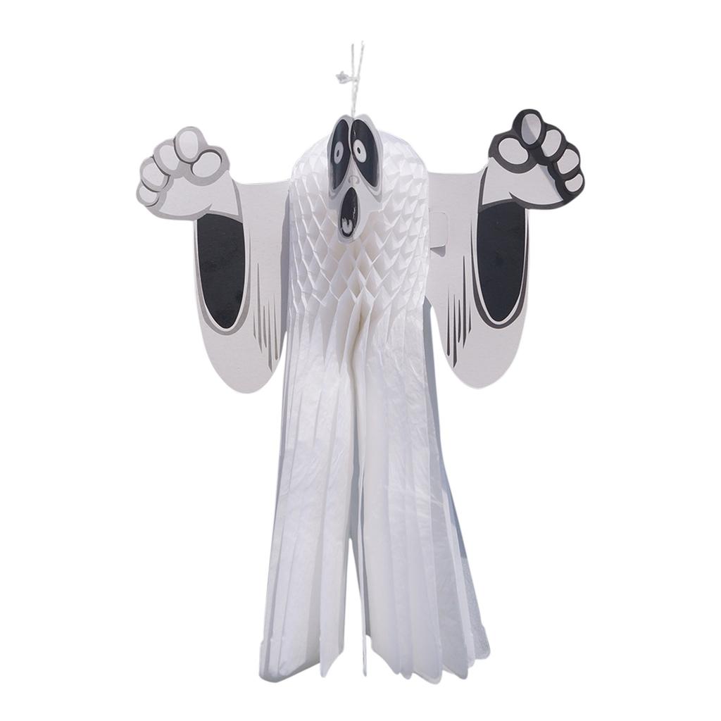 Horror Halloween Ornaments 3D Paper Ghost Pendant Halloween Party Haunted House Bar Decoration Horror Props