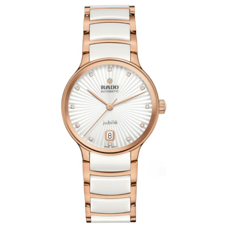 RADO радар автоматический механический механизм бриллиантовые часовые метки женские часы белый циферблат корпус из нержавеющей стали керамический ремешок из нержавеющей стали R30037744