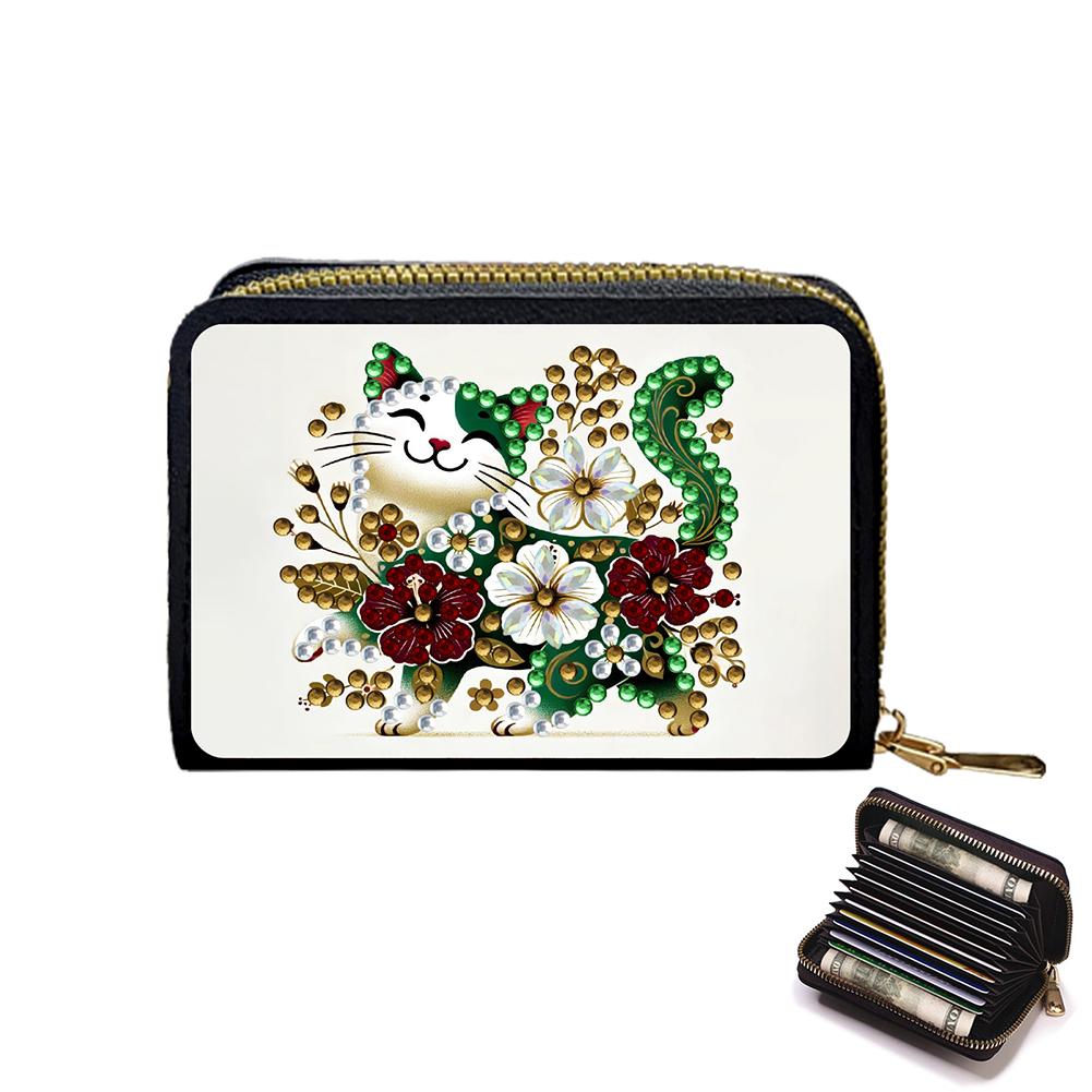 5D Diamond Painting Art Portable Card Bag Diamond Painting Fashion Card Holder Coin Purse Gift for Friends