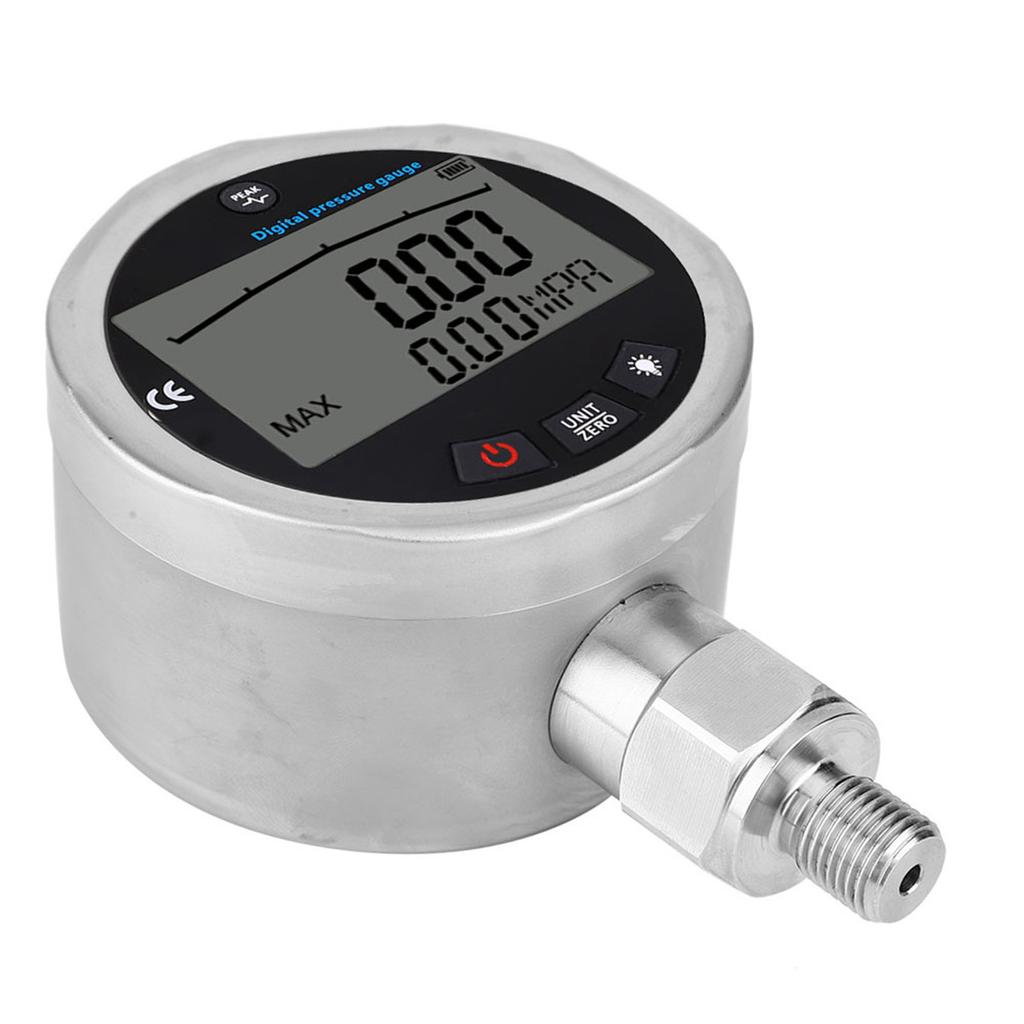 Цифровой циферблатный манометр с резьбовым креплением G14, ЖК-дисплей, измеритель давления для воды, воздуха, масла 0?40МПа