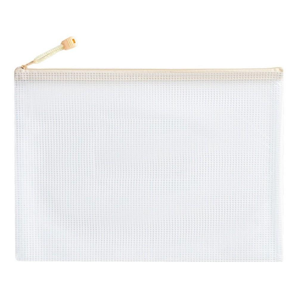 5pcs Large Capacity Mesh Zipper Pouch with Lanyard Stationery Storage Bag Office