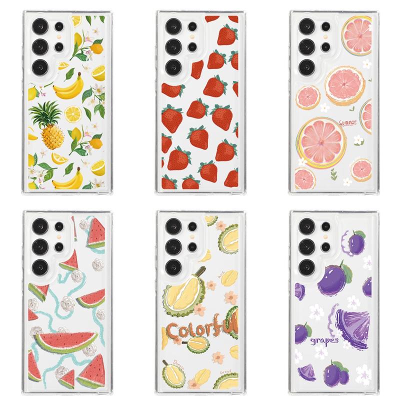 Фруктовый прозрачный чехол для телефона Samsung Galaxy S24 S23 S22 Plus Note 20 Ultra S21 S20 FE, силиконовый мягкий противоударный чехол из ТПУ