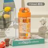 Water bottle New large-capacity portable straw plastic cup Student double drink sub-warehouse water cup Outdoor sports water cup with lifting rope