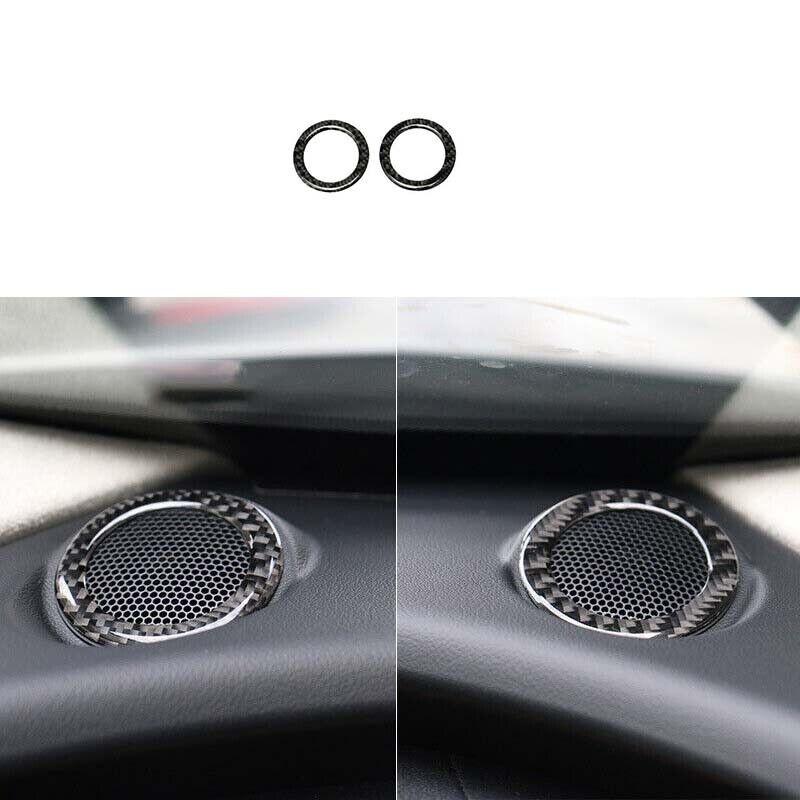 For Jaguar XF Speaker Sound Ring Trim Dashboard L&R Real Carbon Fiber 16-2020