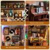 Assembly Required 3D Bookend Model Wooden Miniature Dollhouse Kit  For Bookshelf Decoration