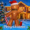 7.8FT LED Inflatable Yard Decoration Gingerbread Man Candy Cane Gift Xmas Home Decor Ornaments Supplie Gift Toy Christma Holiday