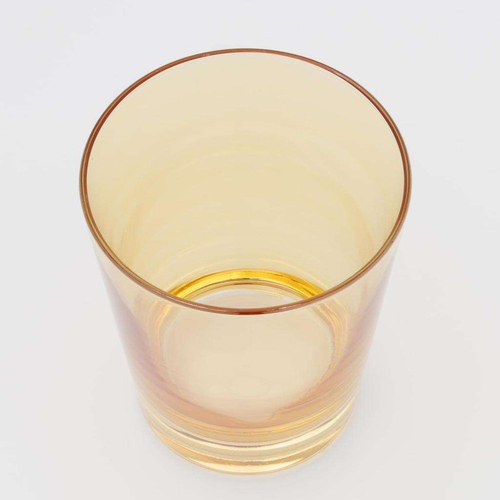 Otsuka Glass "Pinsel" Rocks Glass, Old Size L, Approx. 260ml, Amber Brown, Made in Japan, 6740-725-4-1P