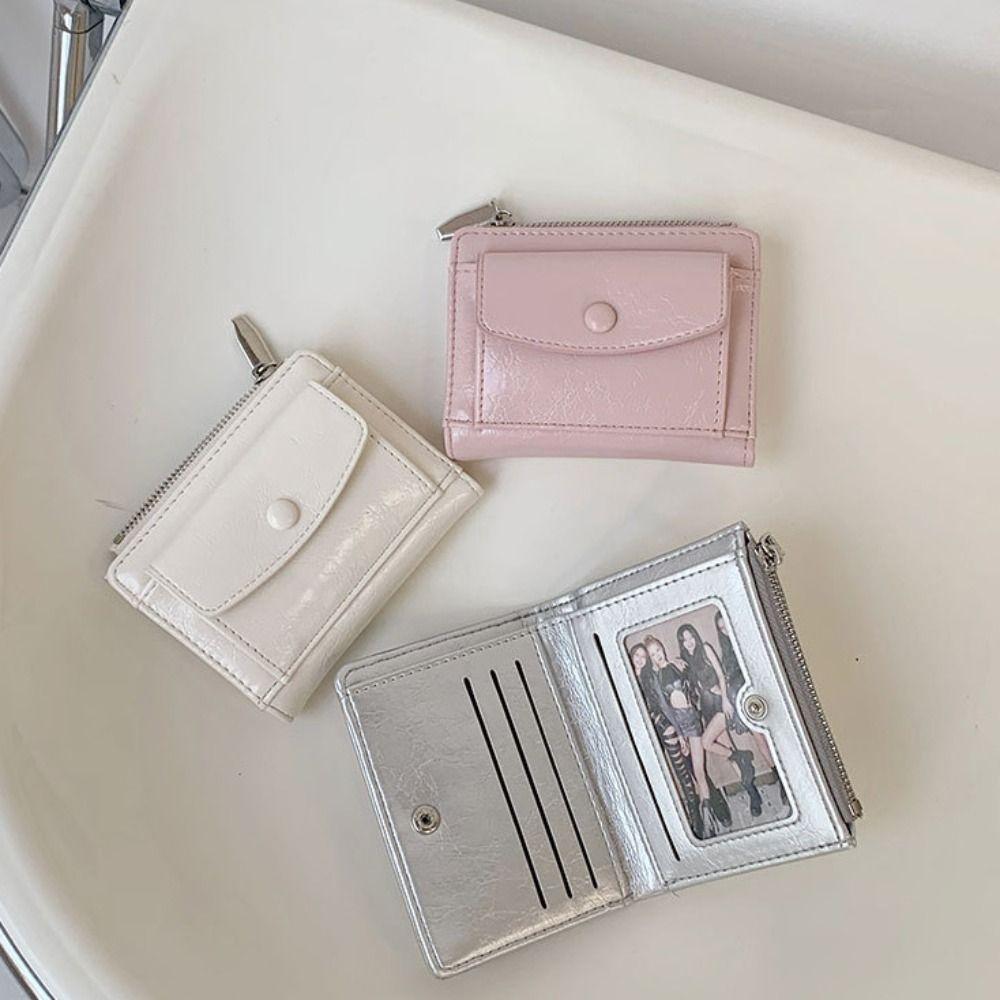 Ultra Thin Women Short Wallet Short Clutch Coin Pouch Portable PU Leather Card Holder Women