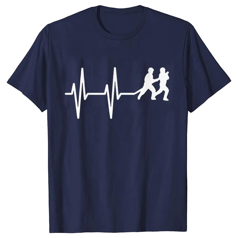Casual Men's Clothing Fireman Heartbeat Firefighter T-Shirt Men T Shirt Fire Worker Rescue Short Sleeve Tees Short Sleeve Tops