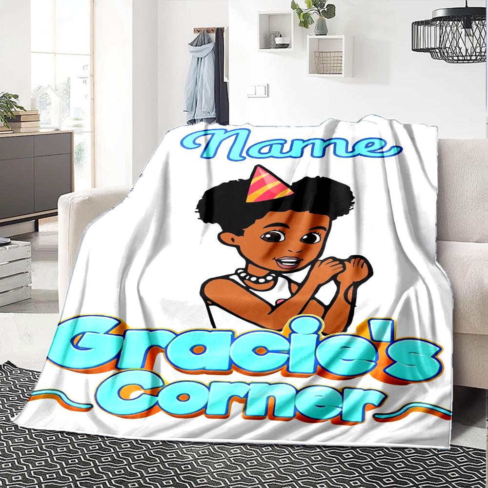 Customiz Name Personality Gracies Corner Blanket Soft &Warm Sofa Office Bed Travel Lunch Break Blanket, Gift Suitable All Seasons