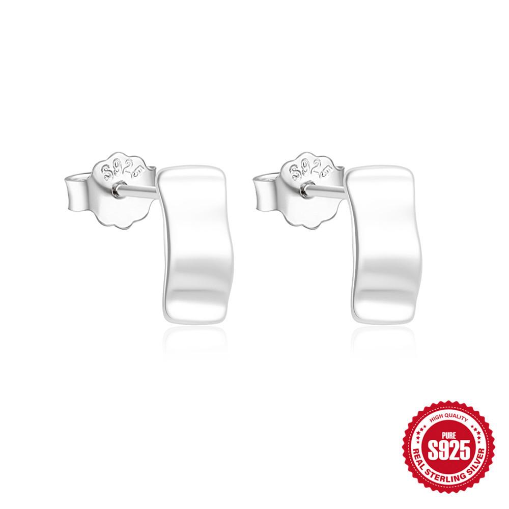 Light Luxury S925 Sterling Silver Geometric Cross Micro-Inlaid C-Shaped Personality Metal Temperament Earrings Earrings Ear Hooks