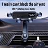 360°Rotating Car Phone Holder - Air Conditioner Vent Mount, GPS Navigation Stabilization, Black ABS Material