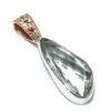 Natural Green Amethyst Gemstone 925 Solid Sterling Silver Pendant 1.30" V0e34