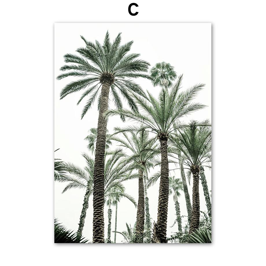 Тропические прибрежные джунгли листья кокосовой пальмы настенная живопись на холсте постеры на скандинавскую тему и принты настенные картины для гостиной