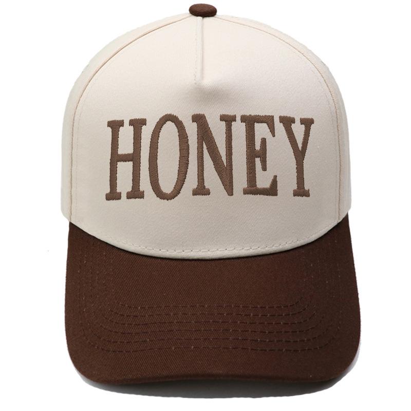 HONEY truck driver hat embroidery retro color matching baseball cap European and American men's and women's casual outdoor hat