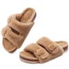Fashion Kidmi Winter Warm Fur Suede Slides Fuzzy Clogs Slippers Women Fashion Outdoor Fluffy Cotton Slippers Plush Lined Potato Shoes