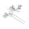 U Shape Hairpin for Women White Flower Decor Handmade Alloy Hairpin for Women Long & Thick Hair