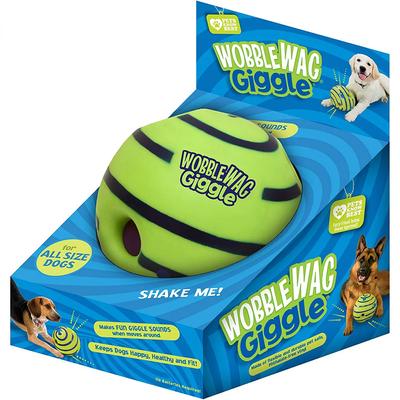 Wobble Wag Giggle Glow Ball Интерактивная игрушка для собак Забавные звуки хихиканья, когда их катают или встряхивают Домашние животные лучше всего знают, как их показывают по телевизору