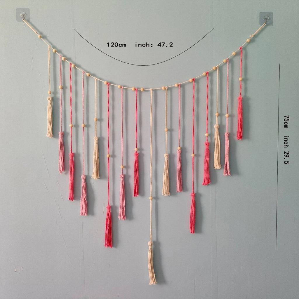 Бохо Домашний Декор, Макраме Гобелен Макраме Лист Перо Настенный Подвесной Декор для Гостиной Спальни, Бохо Настенное Искусство Домашний Декор