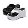 New Summer Heeled Slippers Chunky Platform Flip Flops Women Clip Toe Wedges Beach Sandals Thick Sole Slides