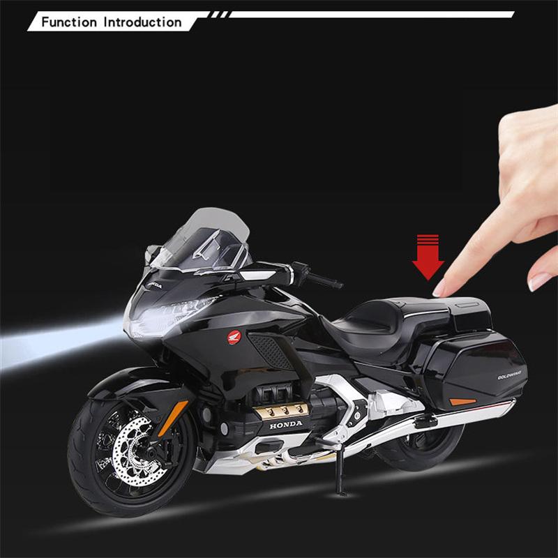 1/9 HONDA Gold Wing GL1800 Сплав Спортивная Модель Мотоцикла Литьевой Металл Модель Туристического Мотоцикла Звук Свет Детская Игрушка Подарок