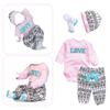 Reborn Girl Baby Doll Outfits Accessories Set Fits 50-55 Cloth Reborn Girl Dolls Clothes Pink C Y7A0