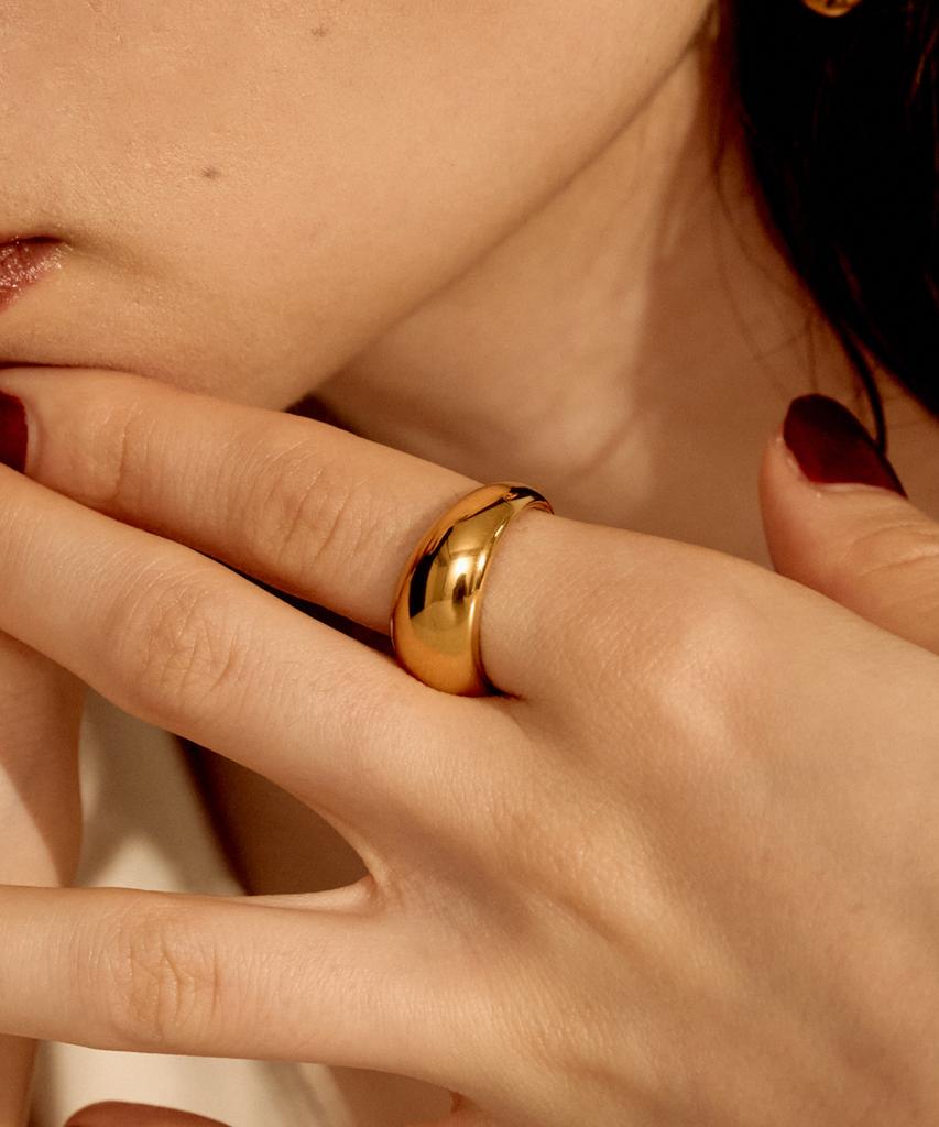Кольцо-обруч для новичков Tokyo [Нержавеющая сталь] / Золотое