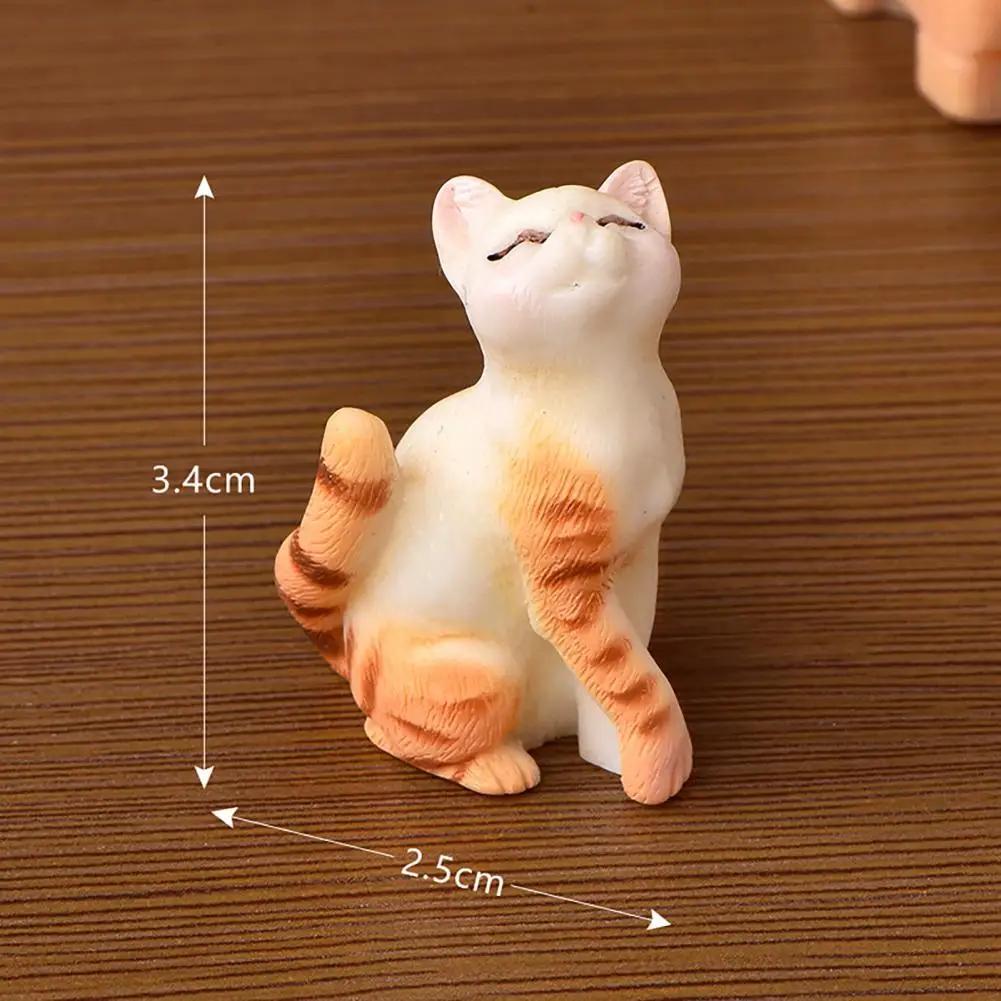 Kawaii Миниатюрный Кот Украшение Сад Статуэтка Котенок Подарочные Детские Миниатюры Кот Котенок Семейные Кошки Декоративные Фигурки Милые Поделки с Котами