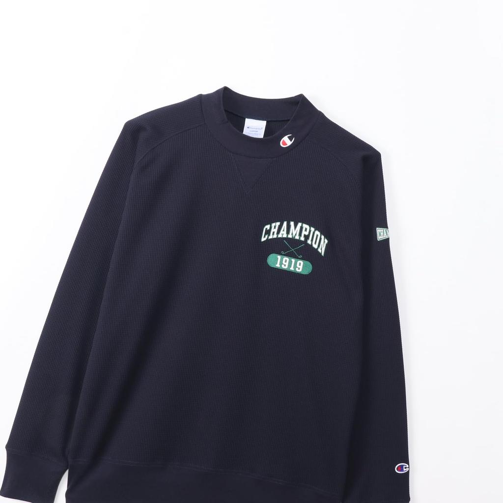 Футболка с длинным рукавом, с длинным рукавом, с защитой от УФ-излучения, с графическим логотипом, с длинным рукавом, с воротником-стойкой, темно-синяя [Champion], рукав, защита, сушка, удержание, принт, рубашка,