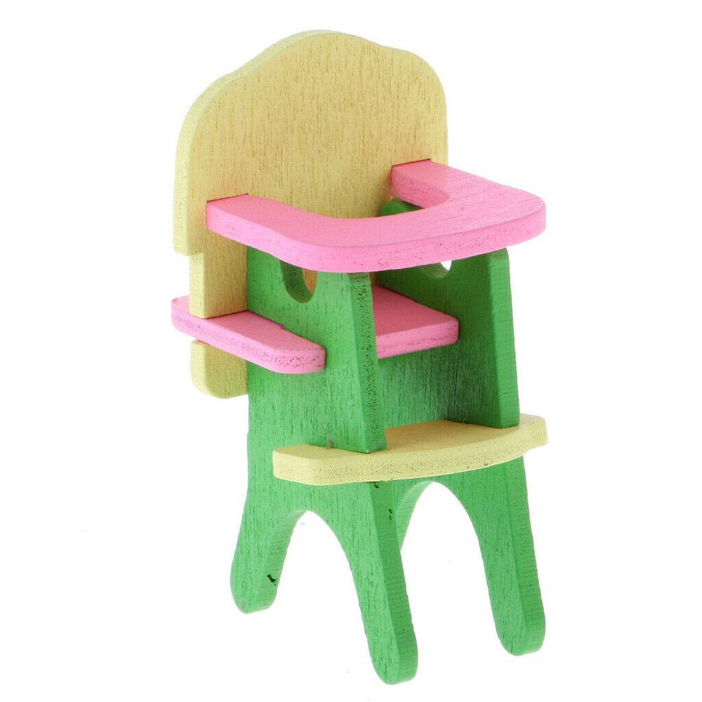 Mini Simulated Toys Nursery Dining Chair Cradle Cot Dolls House Furniture Miniatures Dollhouse