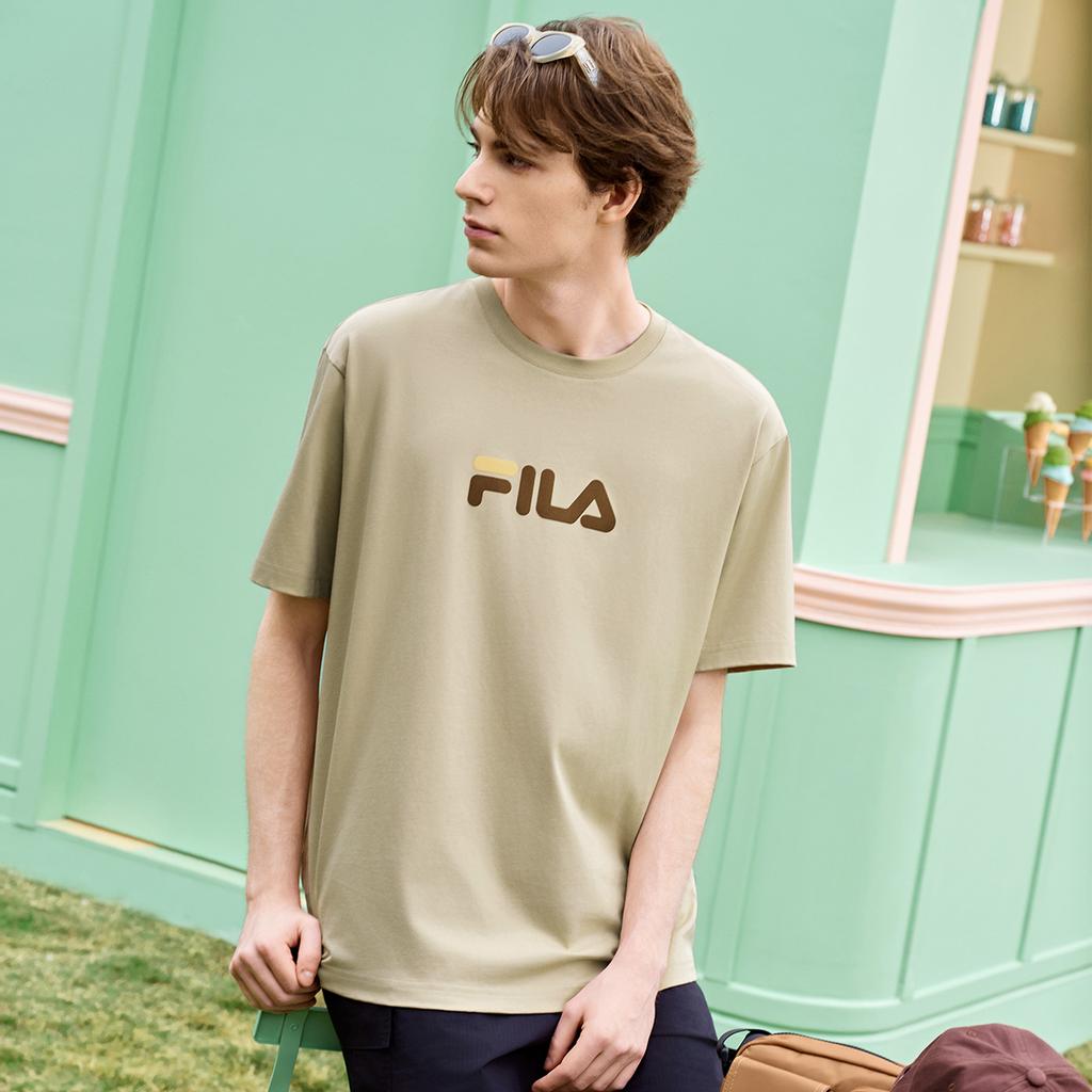 Fila Оригинальная Красочная Модная Простая Классическая Ретро Большой Логотип Спортивная Тренд Повседневная Универсальная Удобная Свободная Футболка с Коротким Рукавом F51U619102FDK