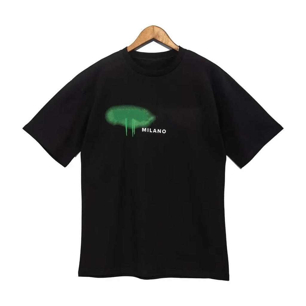 Graffiti Print Short Sleeve T-shirt for Men and Women Angel Letter Logo Crew Neck Shirt, Luxury Brand Summer Fashion Oversized