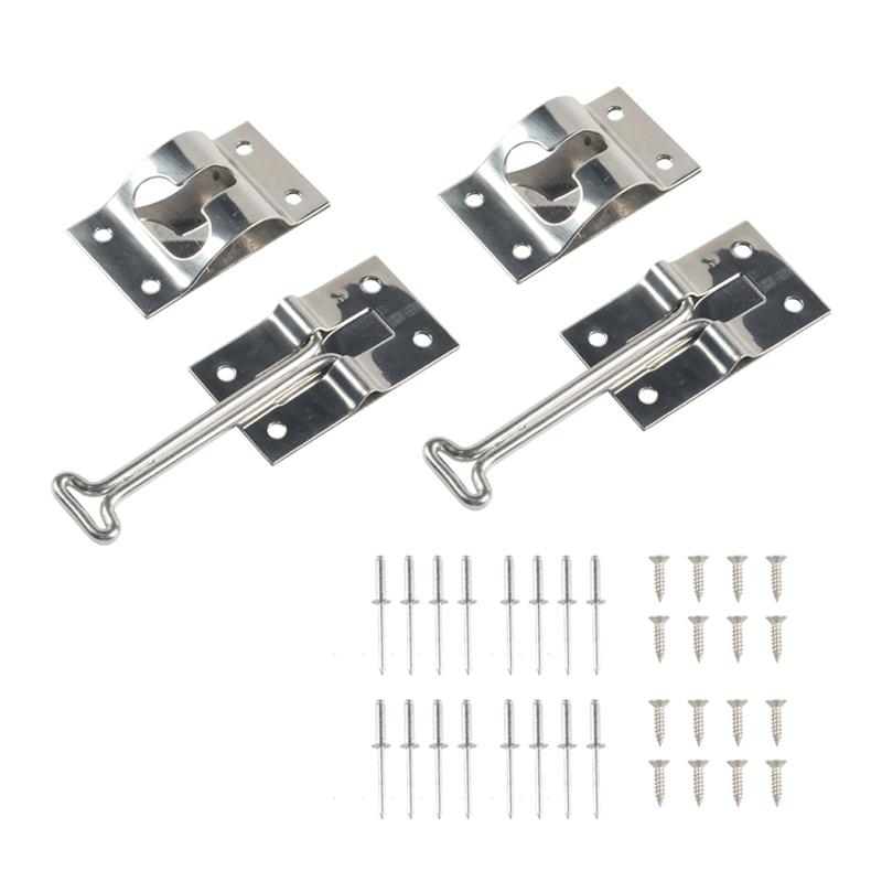 Powerful RV Door Holder, Upgrade Snap Noiseless Trailer Door Latch, Metal Van Door Holder Catch, T-Style Door Holder