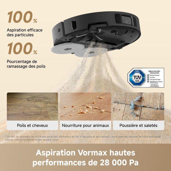 DREAME L50 Ultra AE - Aspirateur Robot Laveur - 28 000 Pa - Nettoyage des serpillieres a Haute température - Nettoyage des Bords