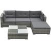 Day and Night - Day and Night 5-piece Garden Furniture Set and Gray Synthetic Rattan Cushions