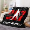 1PC Custom Name CR7 Patterned Flannel Blanket Suitable For All Seasons for Home Decor Warmth and Comfort Gifts Holiday Present -HE54
