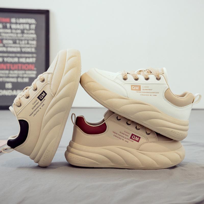 Spring Versatile New Women's Shoes Thick-soled Heightening Board Shoes Soft-soled Casual Shoes Mother Breathable