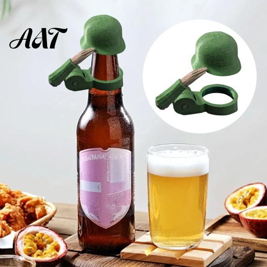 Beer Helmet Accessories 2Pcs Funny Soldier Bottle Caps, Plastic Toppers for Standard Reusable Caps Bottles, Salute Cap Party BBQ Drinking