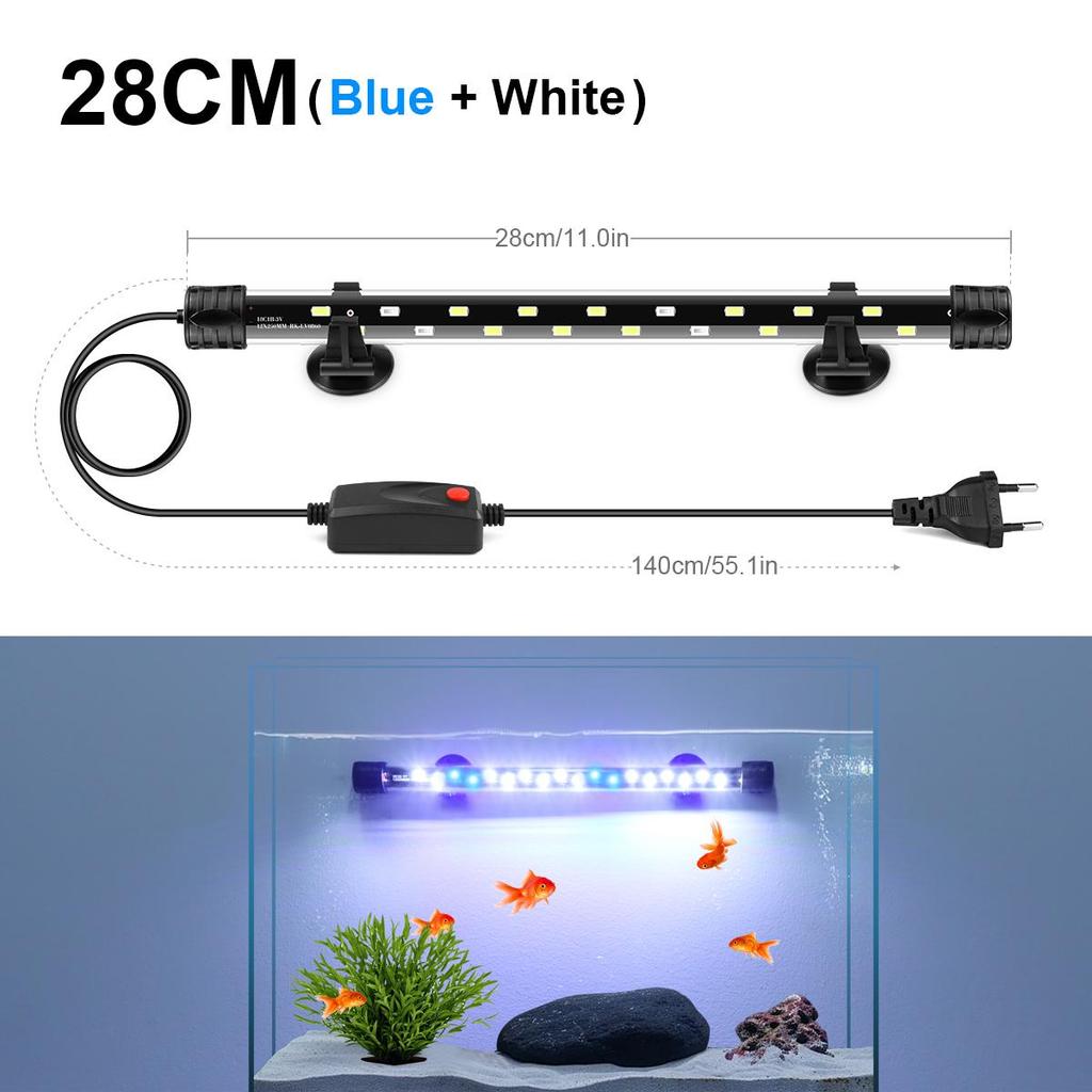 Aquarium LED Bar Light Waterproof Fish Tank Light 18/22/38/48 CM Underwater Aquario Lamp Aquariums Decor Lighting 220V EU Power