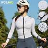 Wosawe Women Mountain Bike Road Cycling Slim Fit High Stretch Breathable Reflective Safety Design Long Sleeve Sports Cycling Shirt