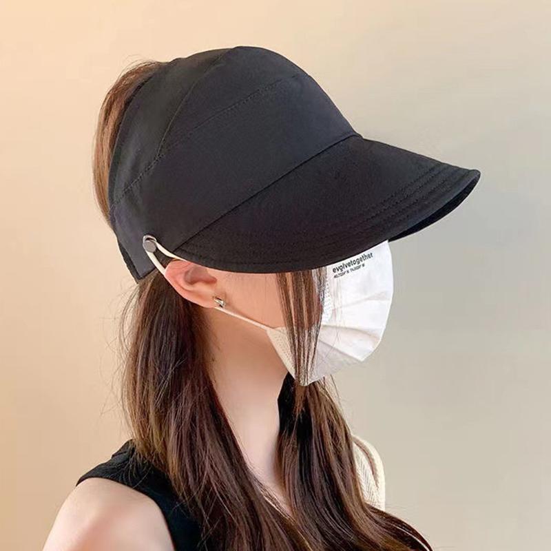 1Pc Women'S Visors Sun Protection Hats Creative Face Mask Hook Design Hats Product Summer Sun Hat Apparel Accessorie