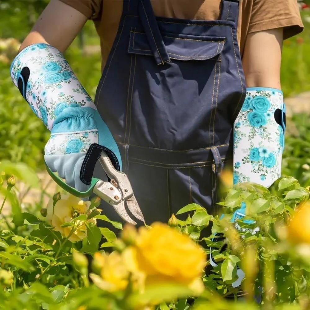 1 Pair Anti-Puncture Long Gardening Gloves Long Elbow Design Work Safety Glove Harvesting Peppers