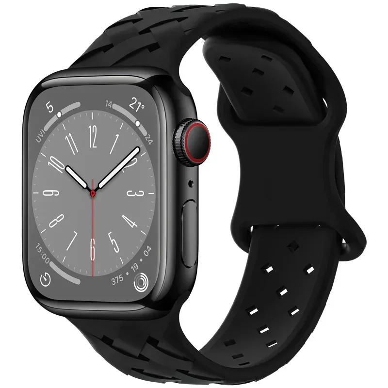 Ремешок для Apple Watch Band Ultra 49 мм, 44 мм, 40 мм, 45 мм, 41 мм, 38 мм, 42 мм, спортивный силиконовый тканый браслет-петля, серия IWatch 9, 8, 7, 6, 3