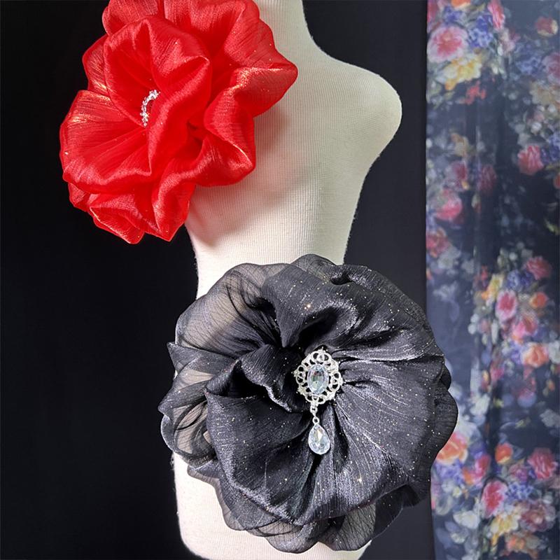 Пришивная 3D аппликация в виде цветка, большая, для женской одежды, аппликация для платьев, роскошная дизайнерская брошь, сценический свадебный наплечный аксессуар